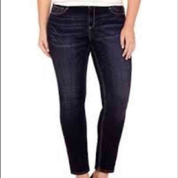 Levi's Perfectly Slimming 512 Skinny Jeans Women's 14 M Plus Size Dark Wash EUC - Picture 1 of 9